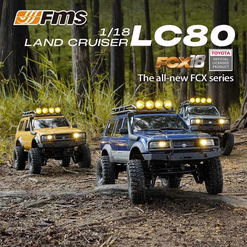 

Fms совершенно новый Fcx1/18 LC80 Land Cruiser внедорожный четырехколесный привод Радиоуправляемая машина для скалолазания радиоуправляемая модель автомобиля рождественский подарок