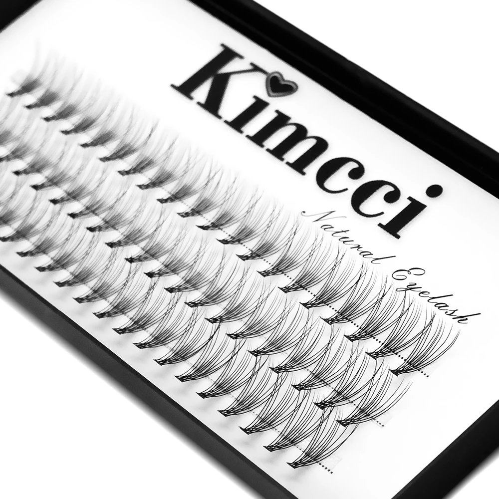 Kimcci 60 bundles / Case Natural False Eyelashes Extension Makeup 10P 3D Russian Individual Eyelashes Extension Mink Eyelashes