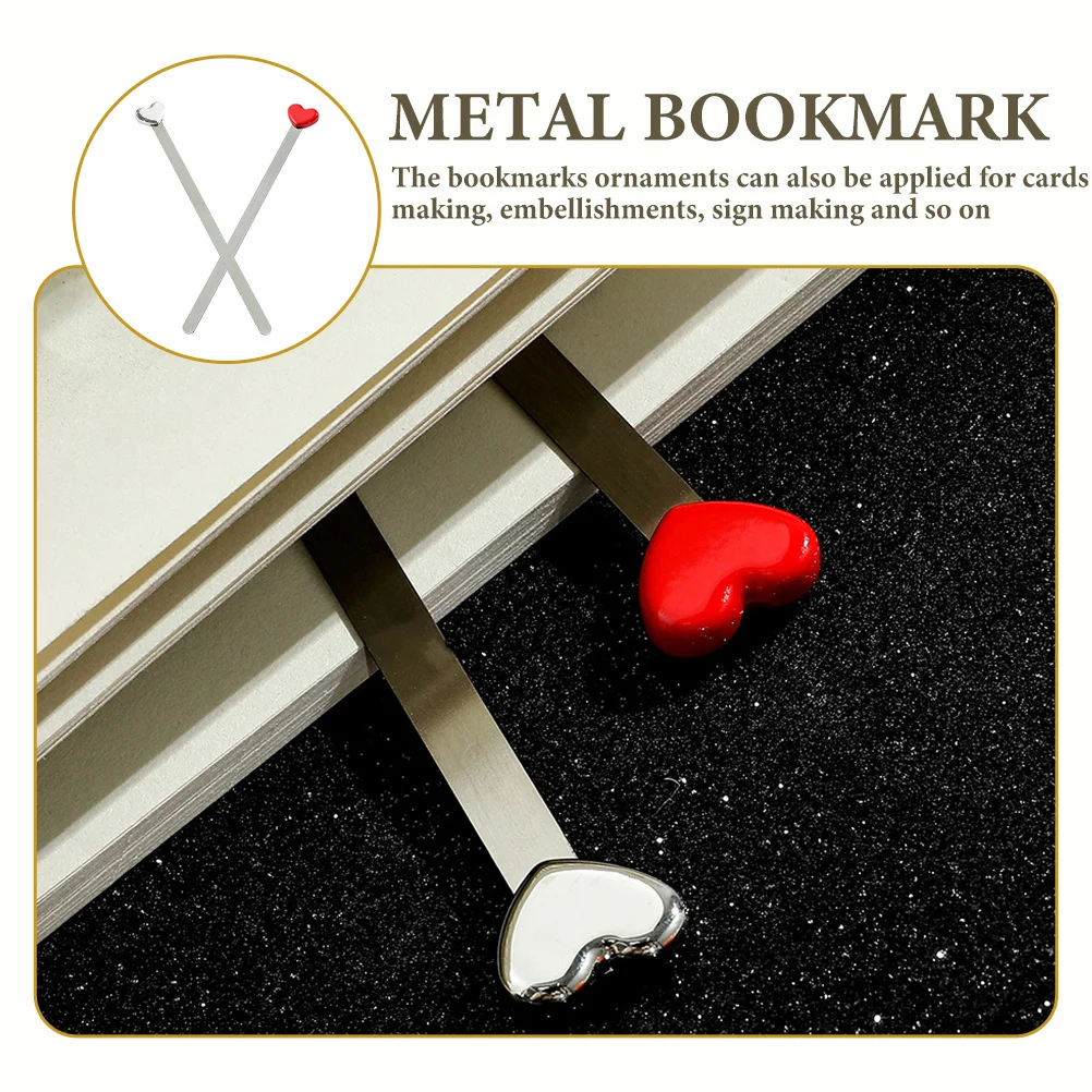 

2Pcs Heart Metal Bookmark Lightweight Creative Reading Page Markers Book Mark Gift for Readers Bookmark