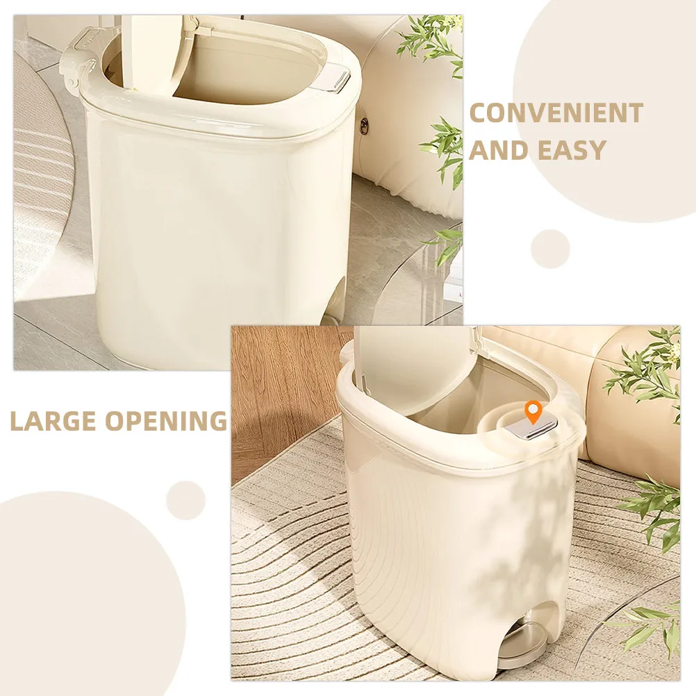 

Мусорное ведро с крышкой и педалью, большой емкости, с нажимной крышкой, для кухни, ванной, спальни, домашнего офиса, многоразовое, пластиковое
