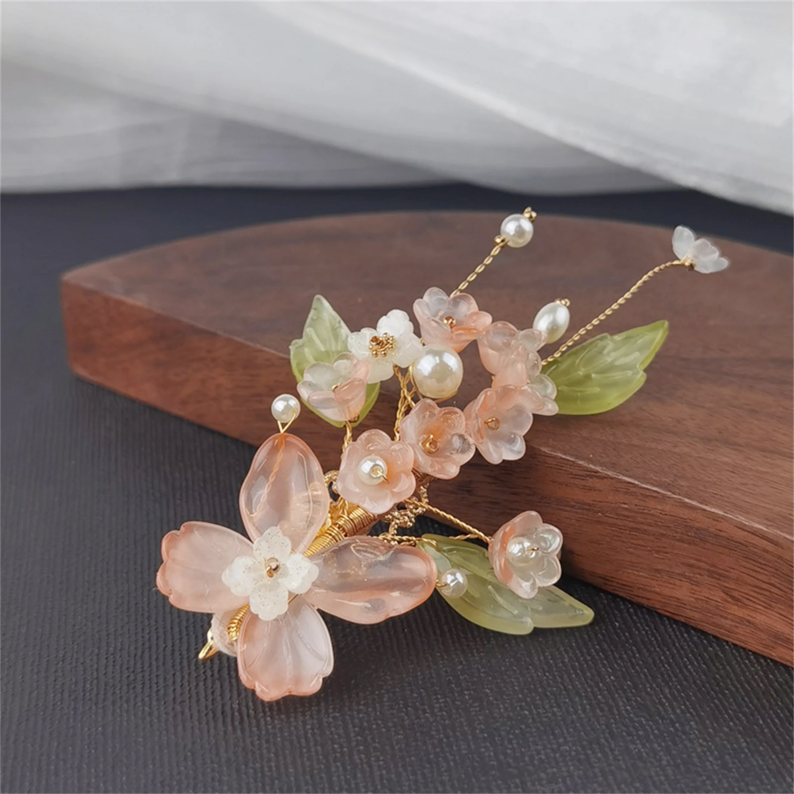 Hanfu Vintage Chinese Dress Hair Clip Flower Side Hairpin Daily Use Hair Accessories New Style Hair Clip Retro Pearls Headpieces