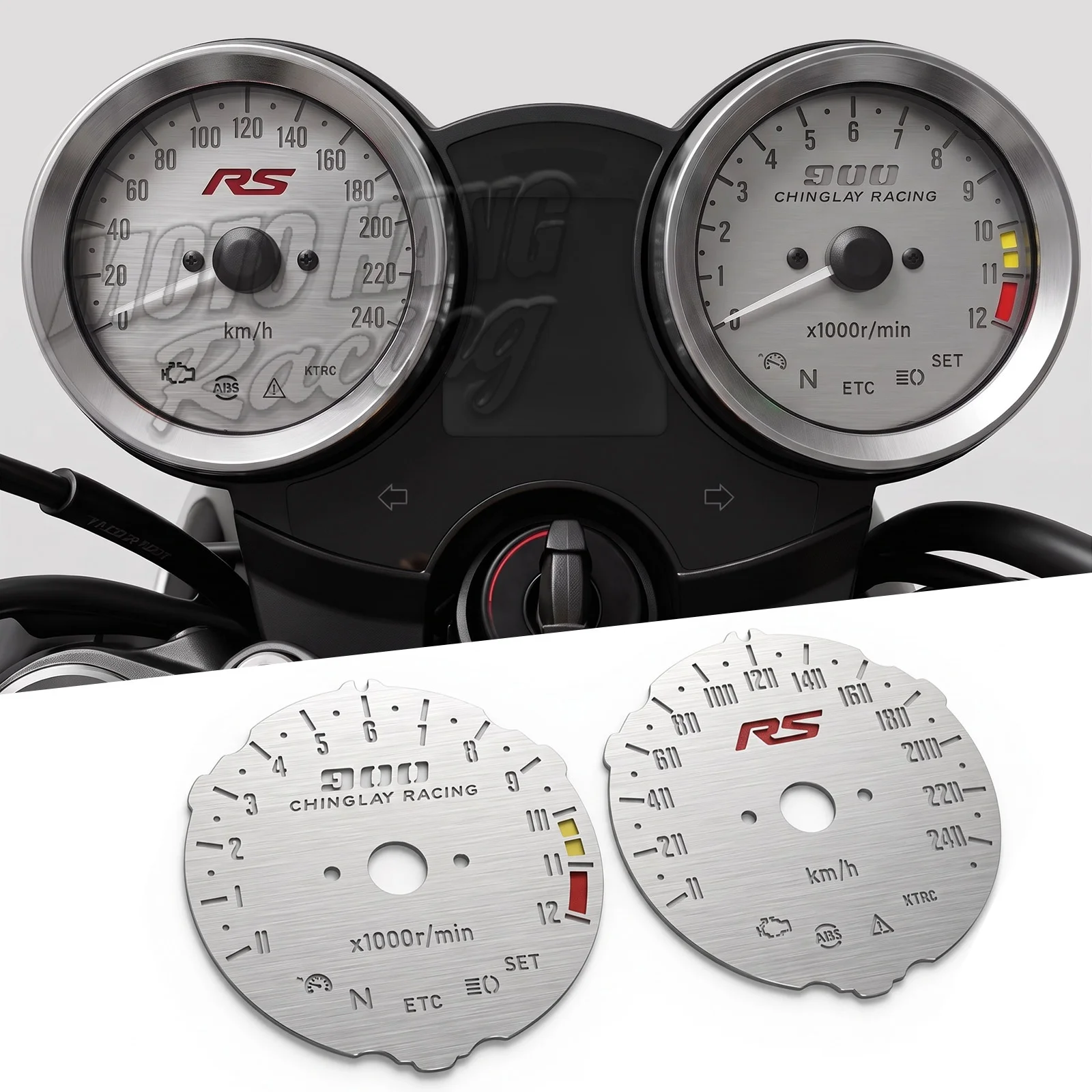 For Kawasaki Z900RS (2018–2025) — Metallic-Finish Decorative Accessory for Instrument Cluster/Tachometer/Speedometer