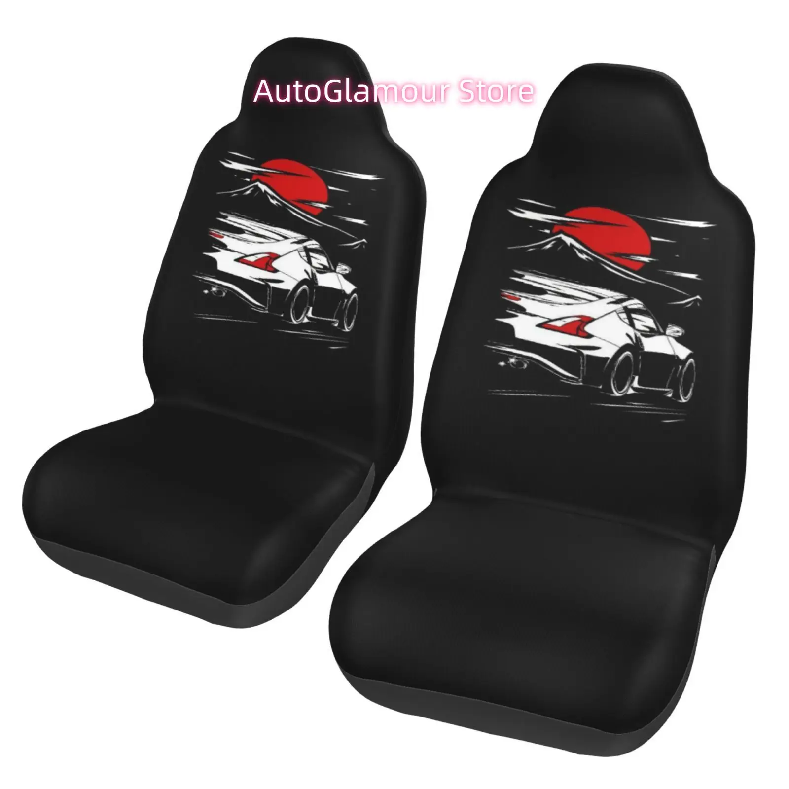 Japanese-Style Car Printed Front Seat Covers, Universal Front Seat Protectors for Cars, Safeguarding Your Car Seats, Suitable fo