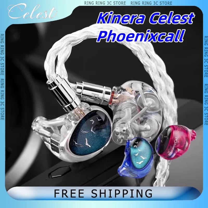 Kinera Celest Phoenixcall Wired Earphone HiFi In-Ear Monitor Balanced Armature Dynamic Driver Hybrid Headphones  Custom Earbuds