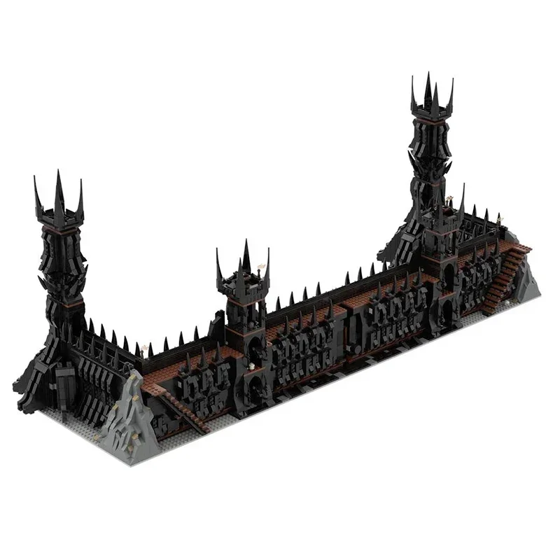 Anello Modello di film Moc Mattoni da costruzione UCS Il cancello nero del castello Tecnologia Blocchi modulari Regalo Giocattolo di Natale Set fai da te Assemblaggio