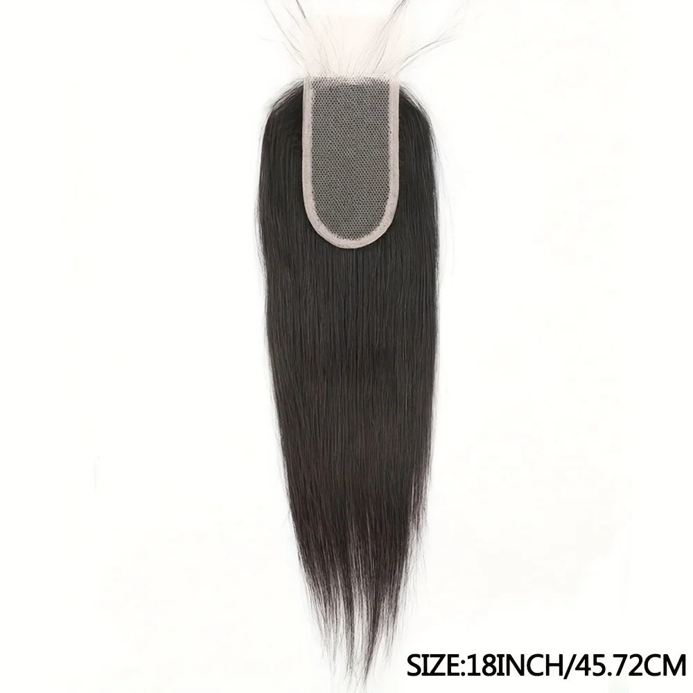 Straight Human Hair Lace Closure 2x4, Pre-Plucked