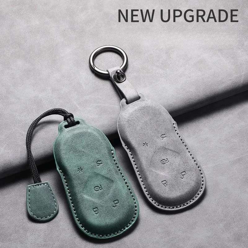 Compatible For XPENG MONA M03 Leather Key Cover Keychain Car Remote Protector Accessories