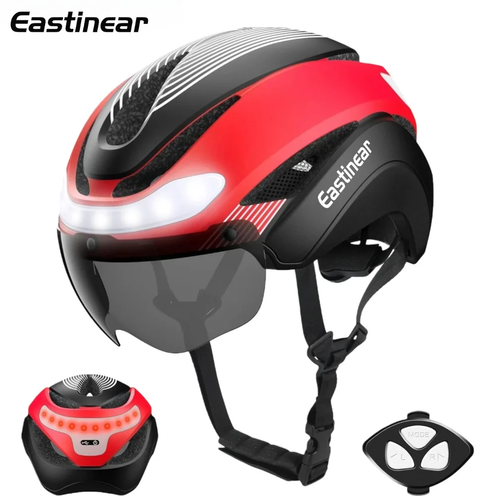 Eastinear – casque de vélo, lumières Led avant et arrière, casque de cyclisme sur route urbain, clignotant Rechargeable, accessoires de vélo