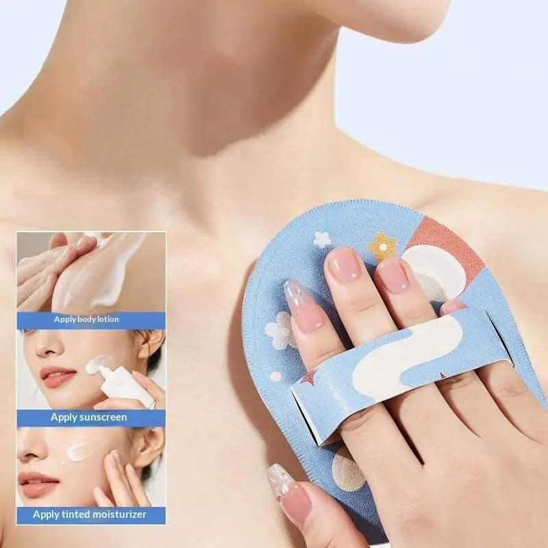 Extra Large Lotion Sunscreen Ointment Applicator Soft Leather Surface Puff Body Cleaner Shower Brush Sunscreen Applicator