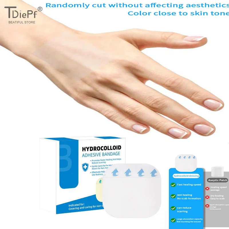 1/5 Pcs Self-Adhesive Patches Hydrocolloid Dressing Invisibility Breathable Wound Plaster Band Aid Adhesive Bandages Skin Tape
