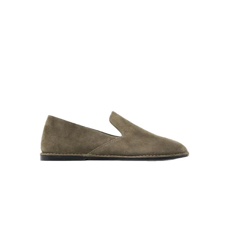 

Withered Minimalist Women's Shoes British Fashion Single Shoe Suede Suede Flat Bottom Comfortable Loafers Shoes For Woman 2026