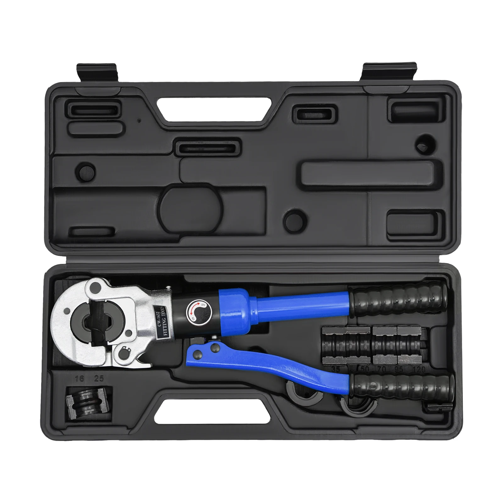 Manual Hydraulic Crimping Pliers Crimper 360° Rotating Head 5 Sets Of Dies V-shaped Mold