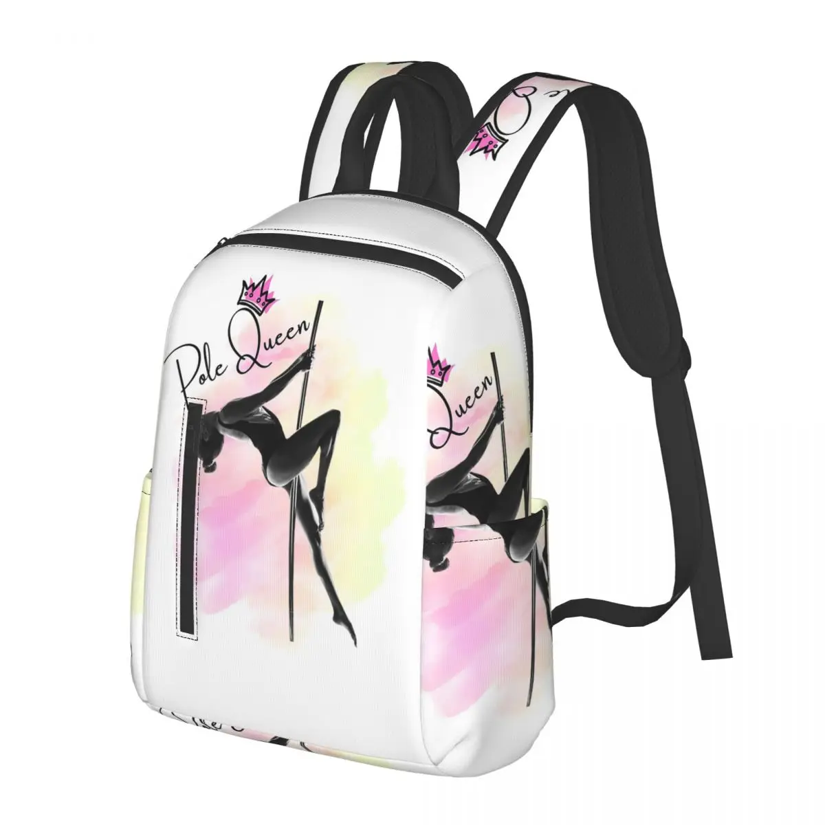 Pole Queen, Pole Dance Student Backpack School Bag Hiking Travel Daypack for Boys Girls Fashion Bookbag Shoulder Bags