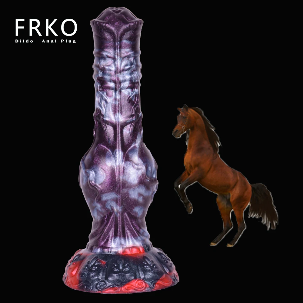 

FRKO Soft Silicone Real Big Horse Dildo Animal Penis Hands-free Suctions G-Spot Stimulation Anal Plug Sex Toys For Women Men 18+