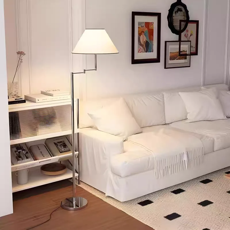

Designer LED Floor Lamp Ins Style Swing Arm Upright Lamp Minimalist for Living Room Bedroom Study High-quality Lighting Decor
