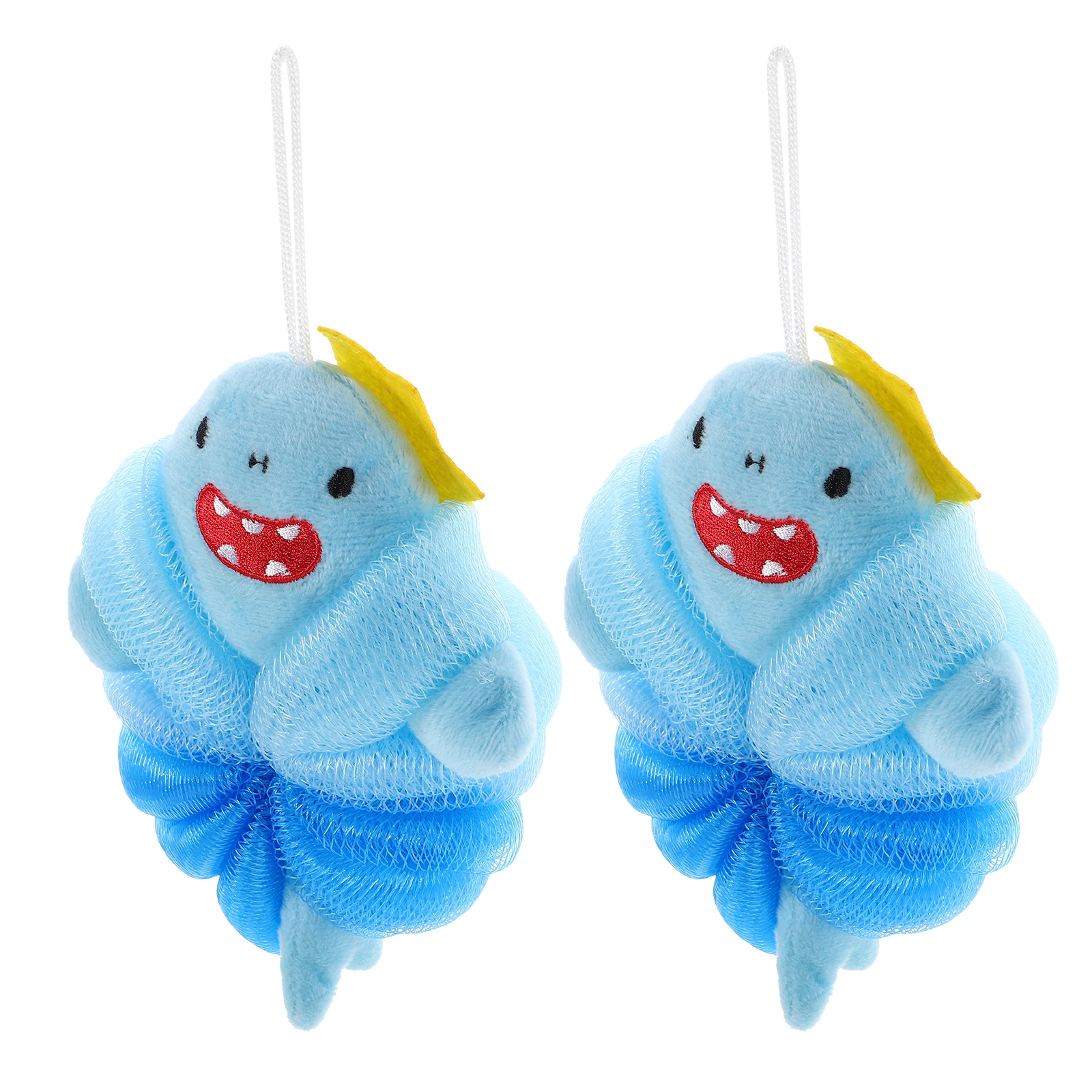 

2pcs Cute Cartoon Animal Sponges With Durable Mesh Shape Shower Sponge Bathtime Essentials For