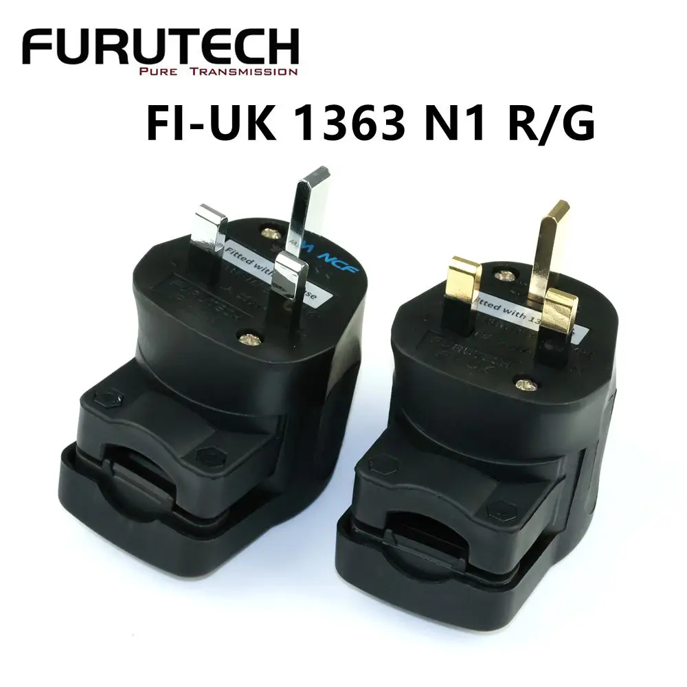 Original FURUTECH Right Angle UK Plug 24K Gold Rhodium Plated BS1363 Audiophile Power Jack For High End HIFI Amplifier DAC