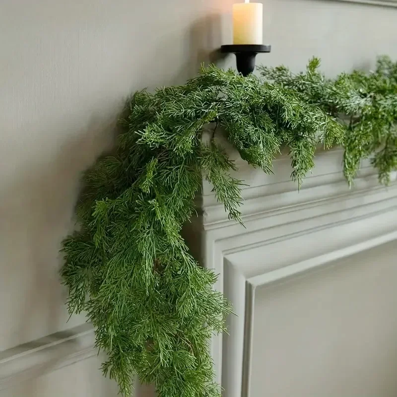 

Loeoi Real Touch Christmas Cypress Garlands Artificial Cedar Pine Vine for Stairs Railing Table Mantle Christmas Home Decor