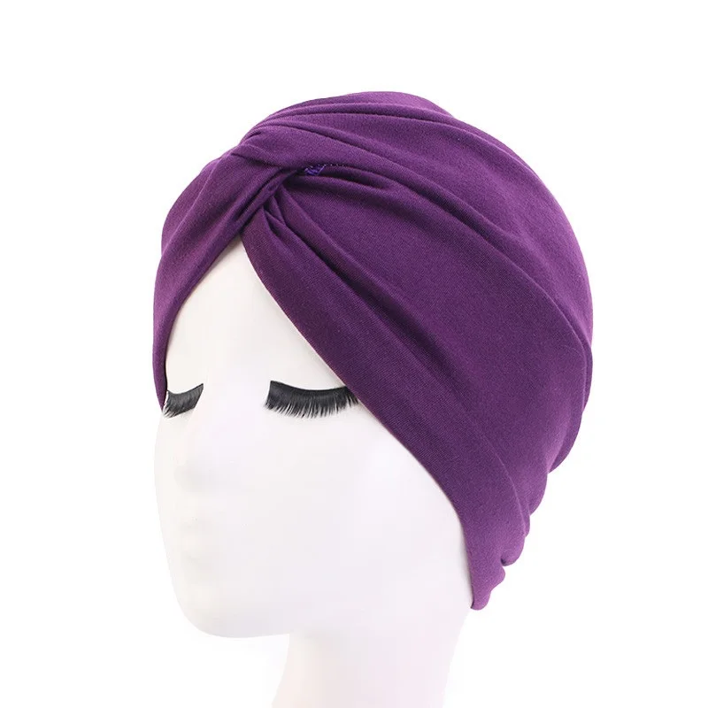 New Soft Jersey cotton Turban Chemo Hat Hair Covering Hijab Beanie twist Head Wrap Bandanas Headwear Beanie Hair Accessories