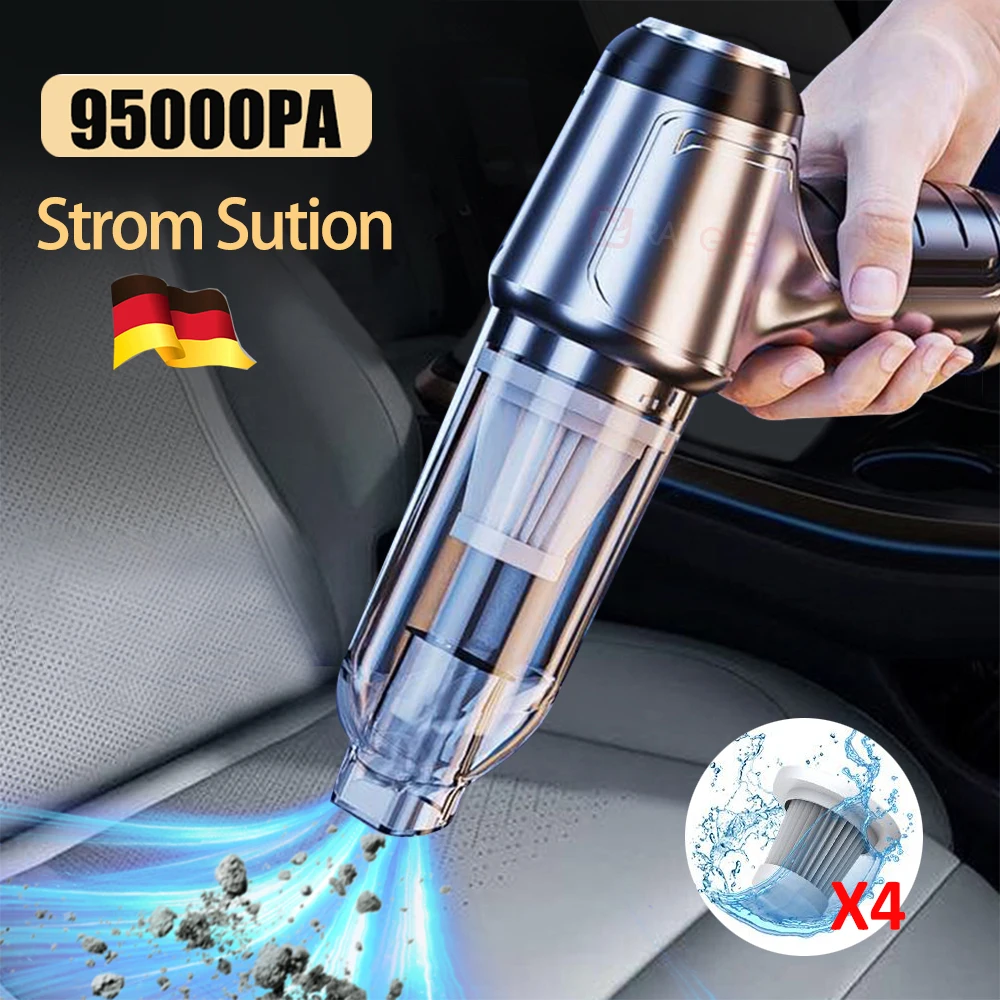 Car Vacuum Cleaner 95000PA Wireless Strong Suction Vacuum Cleaner For Car Home Handheld Portable Car Vacuum Cleaning Machine