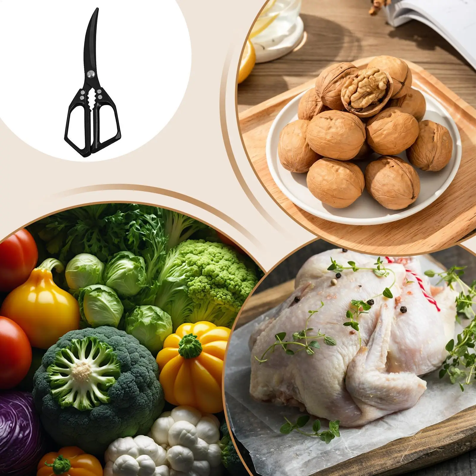 المقصات المطبخ الفولاذ المقاوم للصدأ مقص اللحوم الثقيلة فائدة مقصات الطبخ لتجهيز الدواجن تركيا الأسماك كراب الكراكين #5