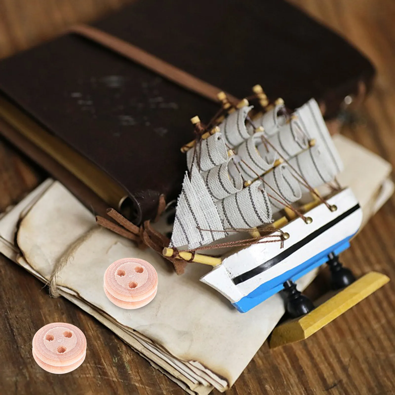 

20Pcs Small Wood Ship Pulley Kit Smooth Surface Crafts Mini Pulley 8Mm for DIY Ship Making Materials Wood Crafts Supplies