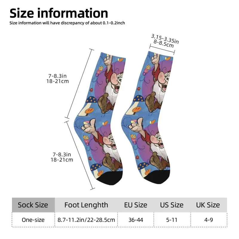 Custom Snow White And The Seven Dwarfs Mens Crew Socks Unisex Novelty Spring Summer Autumn Winter Dress Socks