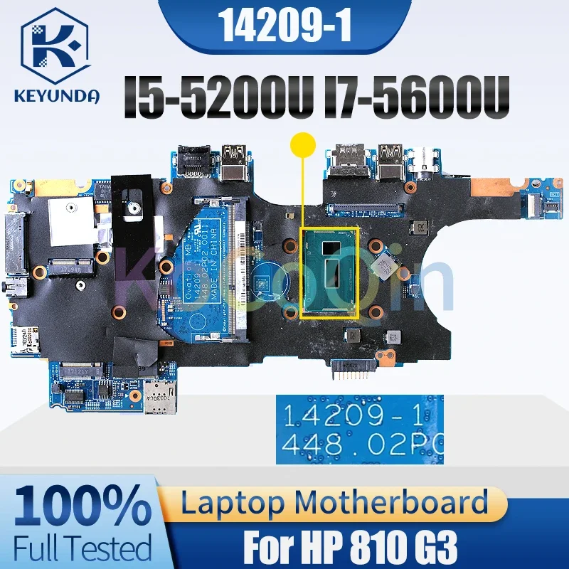 

14209-1 For HP Elitebook 810 G3 Notebook Mainboard I5-5200U I7-5600U With RAM 801794-601 801797-601 Laptop Motherboard Tested
