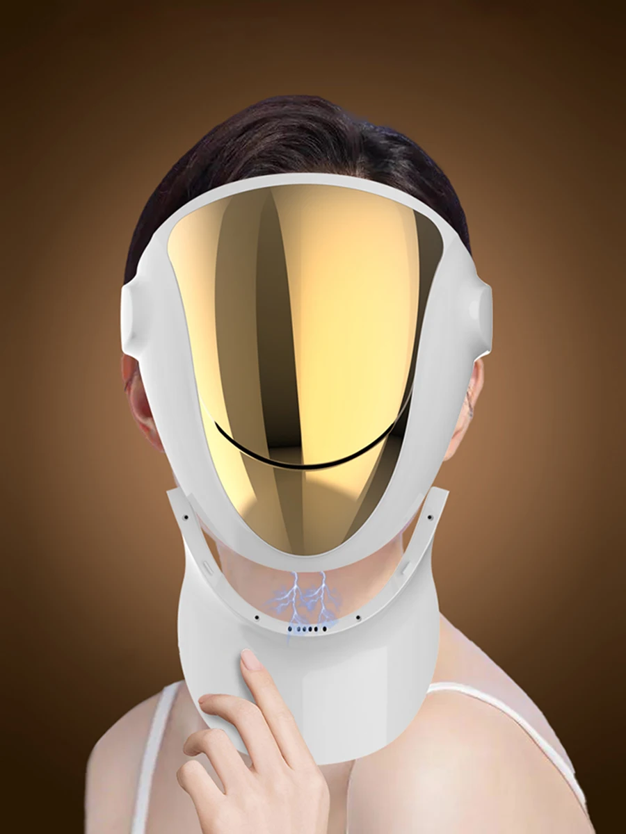 LED Gezichtsmasker NIR Rood Licht Therapie voor Gezicht & Hals Ademend 807 Lamp Anti-Veroudering Acne Behandeling Rimpelvermindering Gezichtsverzorging Beauty Apparaat - afbeelding 2