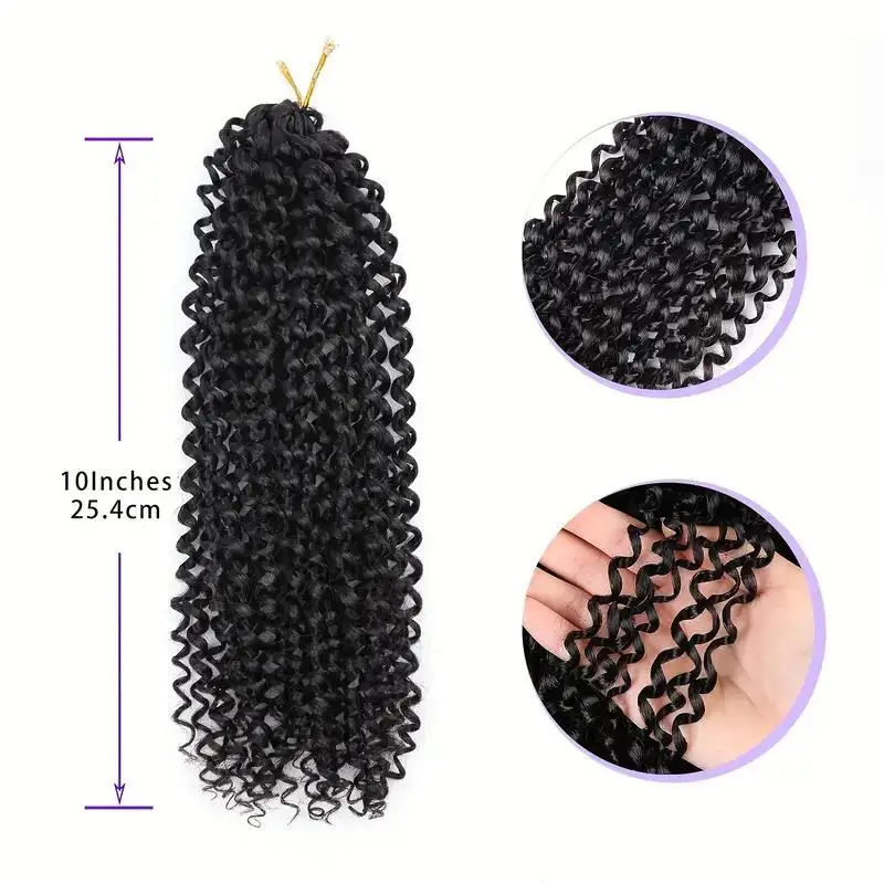 곱슬 긴 합성 크로셰 헤어 익스텐션, 여신 인조 Locs 가발, 내열성, 10 인치