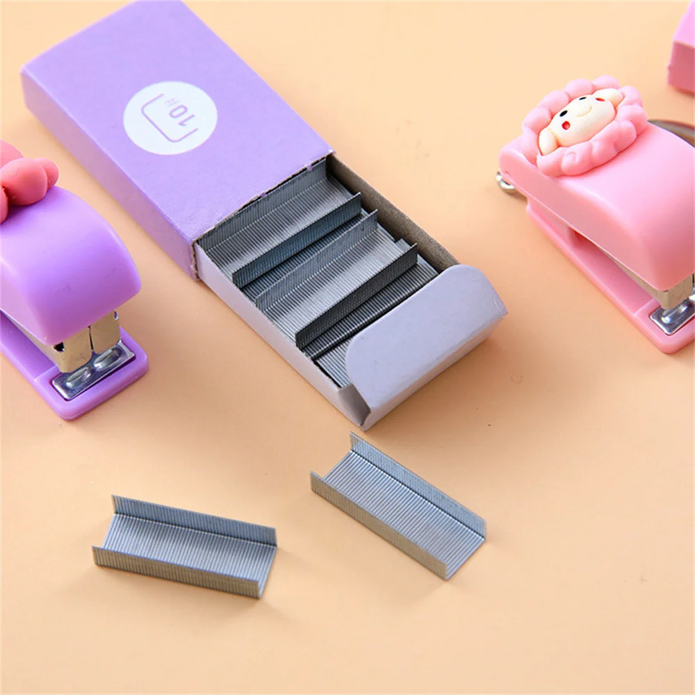 Cute Mini Stapler Paper Binder Stationery Office Binding Tools School Supplies Cartoon Animal Trumpet Stapler For No.10 Staples