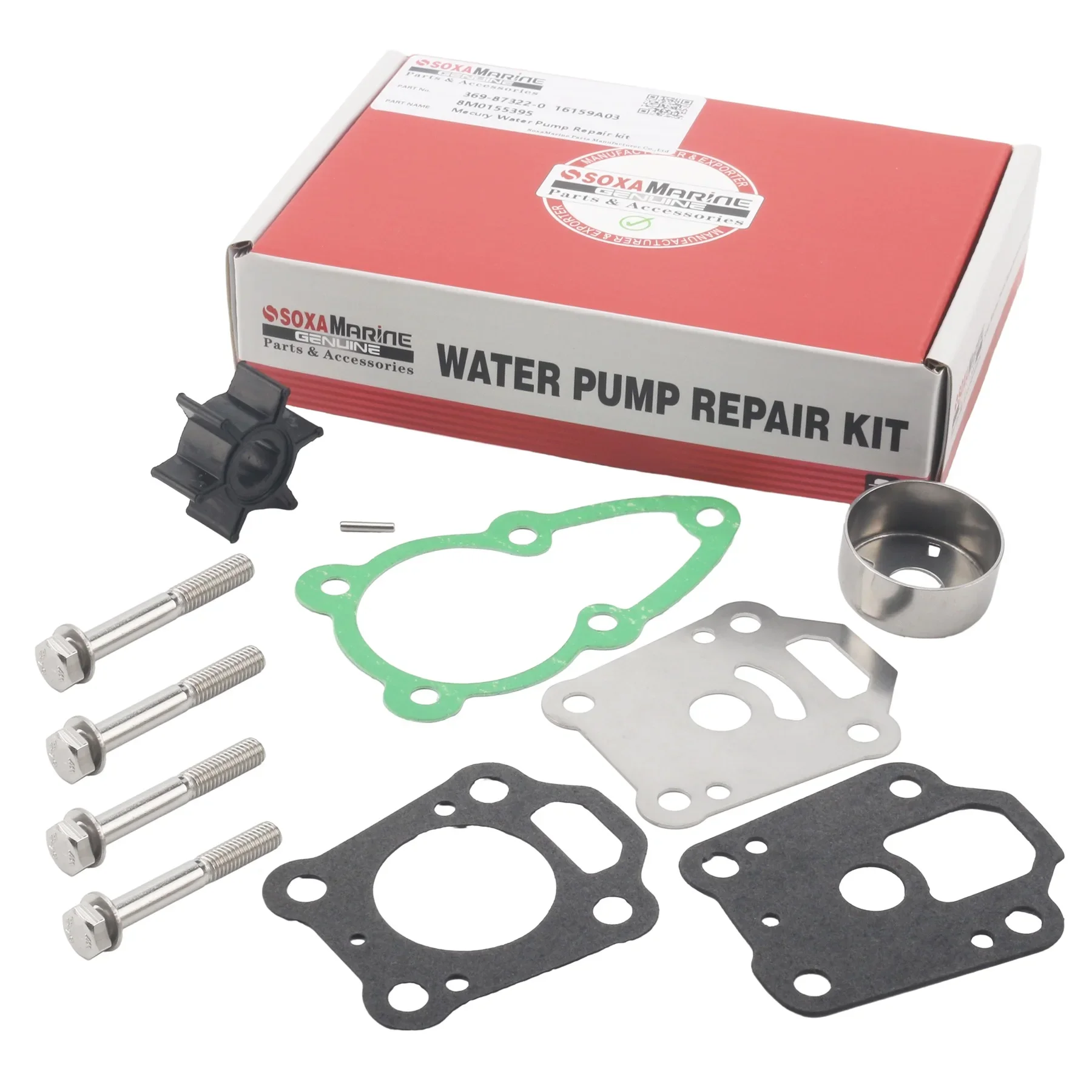 

369-87322 Water Pump Repair Service Kit for Nissan Tohatsu 4 5 6 HP M4C M5B M5BS MFS6B C NSF6B Outboard Boat Motor