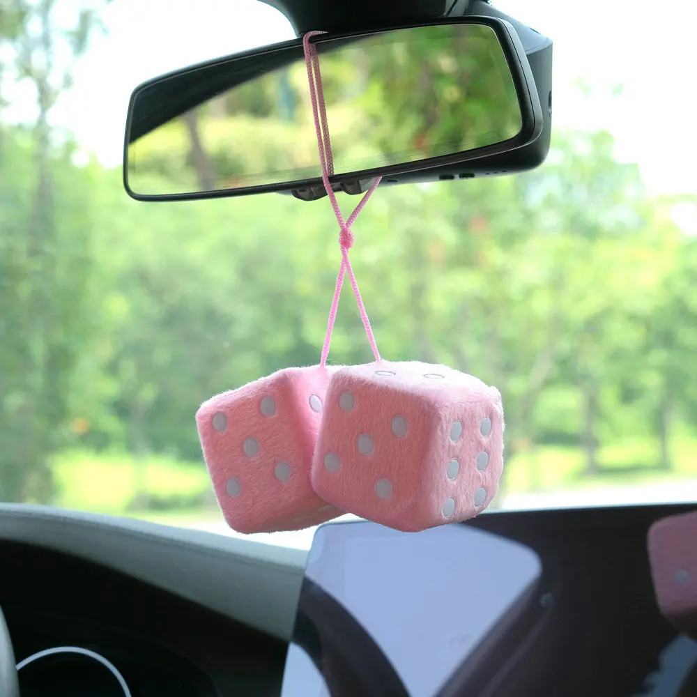 

Car Pendant Hanging Ornament Dice Velvet/Plush New Year Gifts Car Rear View Mirror Pendant Car Goods Car Styling visible