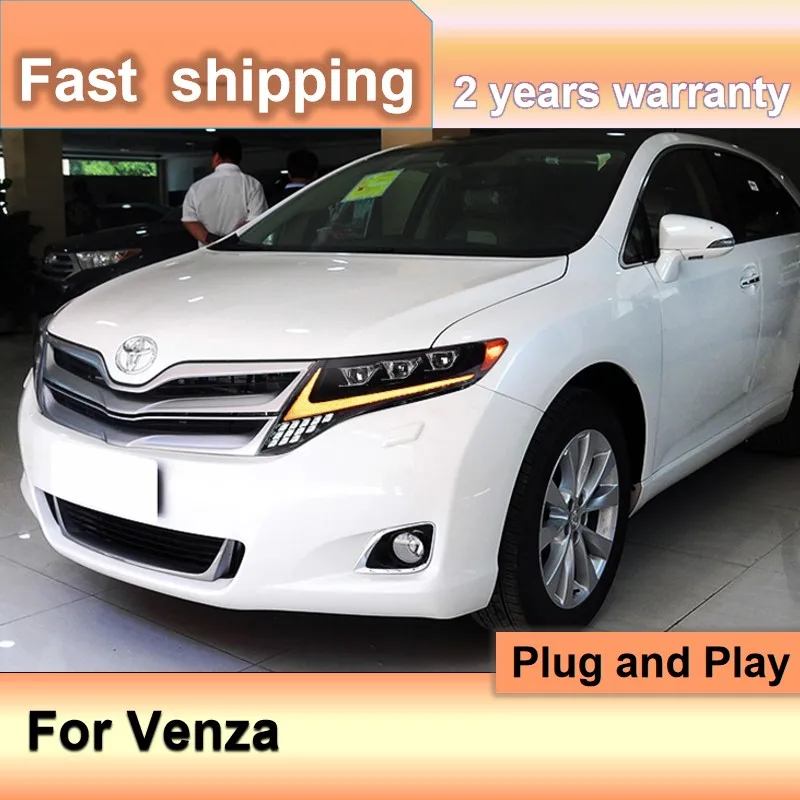 

Автомобильные аксессуары для фар Toyota Venza 2009-2013 Venza, фара DRL, указатель поворота, линза проектора ближнего и дальнего света