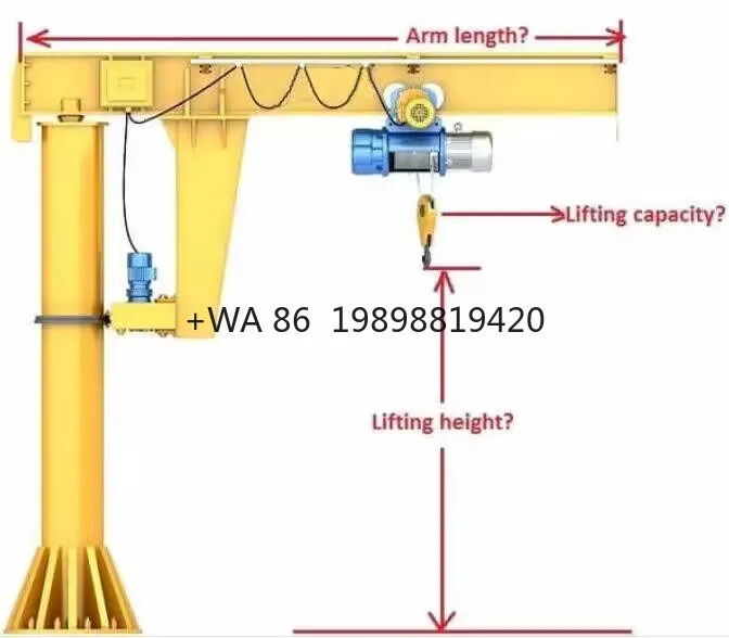 Crane 1ton 2ton 3ton 5 Ton 10 Ton Jib Crane With Electric  Hoist High Quality Electric Rotation Pillar