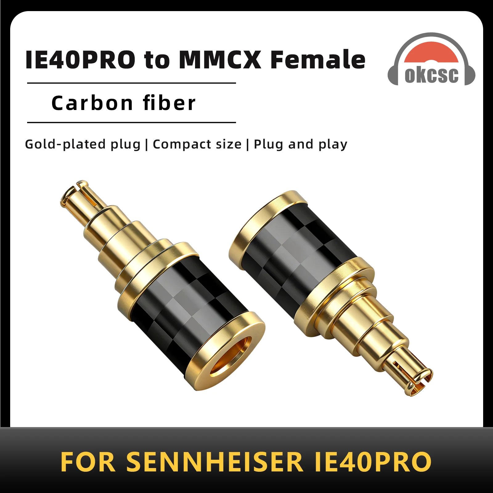 

OKCSC IE40 PRO Male to MMCX Female Earphone Connector Adapter for IE40 PRO\JVC HA-FX850\HA-FX1100HA-FD02\HA-FD01\HA-FW10000
