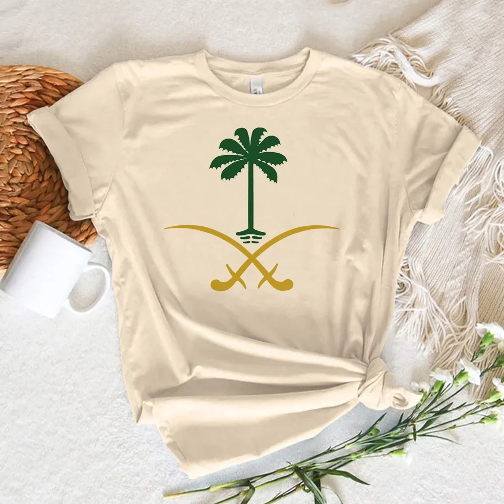 Saudi National Day top women elegant youthful crew neck t shirt female streetwear clothes