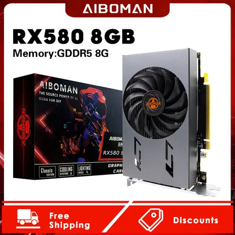 AIBOMAN RX580 8G Multi-Screen Graphics Card Supports simultaneous display of 6 screens Gaming Office high performance