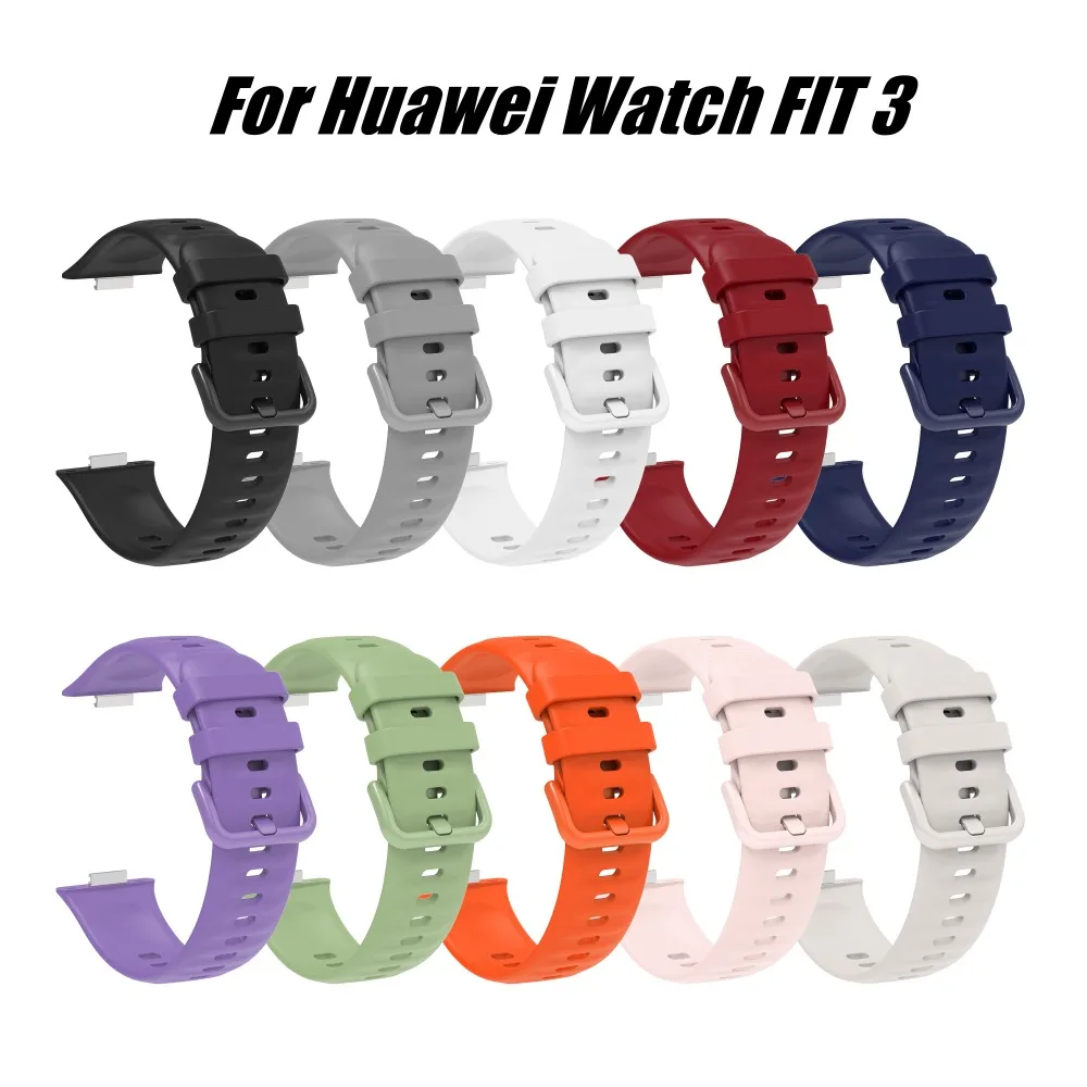 Portable Silicone Watch Strap Replacement Smart Watch Bracelet Breathable Accessories Watchband for Huawei Watch FIT 3