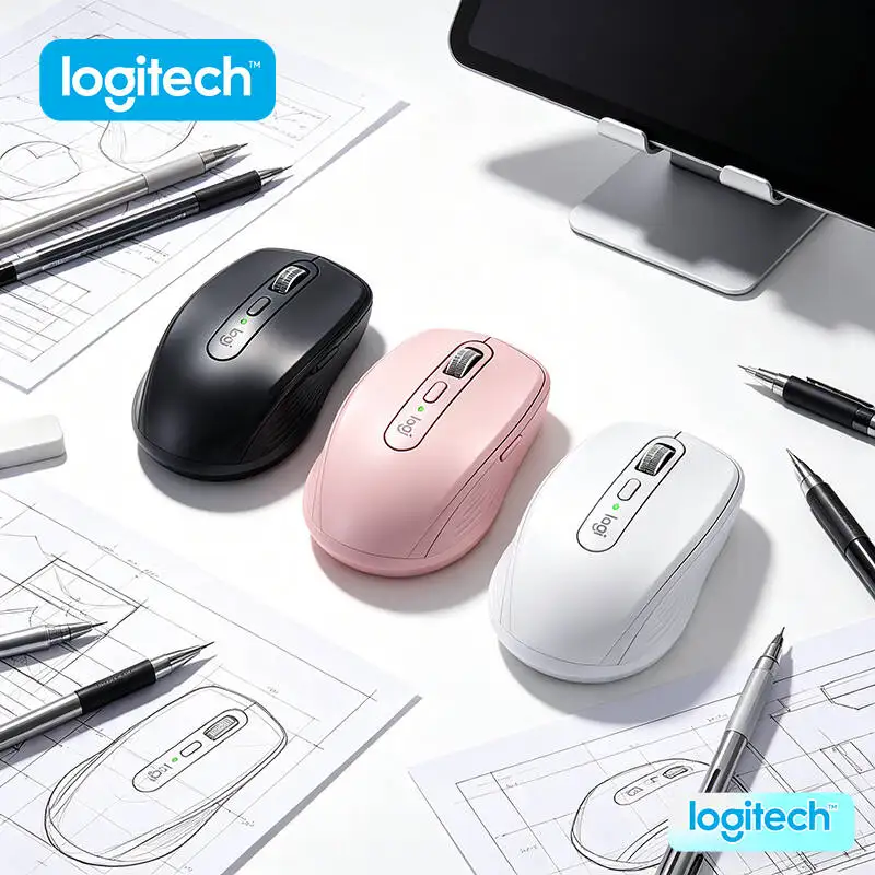 Professional Logitech MX Anywhere 3S - 8000 DPI Glass Tracking, Hyper-Scroll, Silent Click, Office Use for Campus Team Work