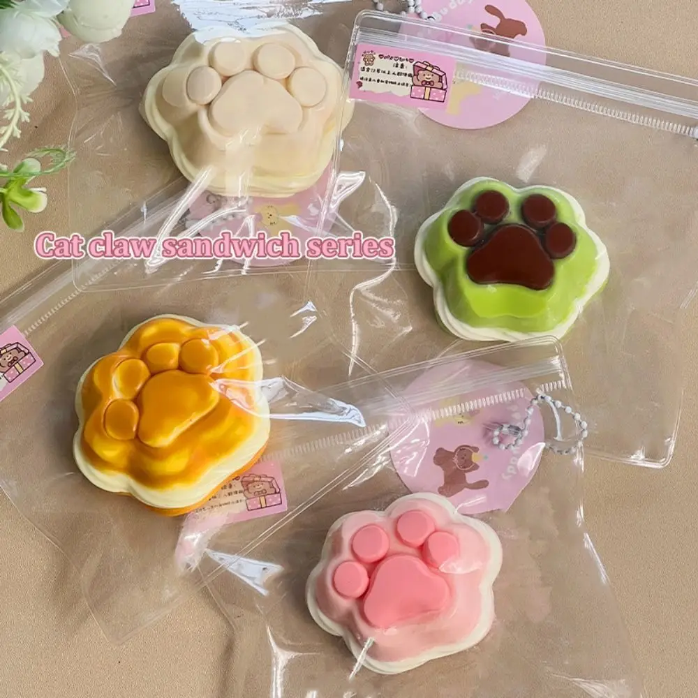 Grappig cadeau siliconen knijp kattenpoot speelgoed rebound zacht decompressie speelgoed schattig kleverig stress ontspannen speelgoed sandwich-serie