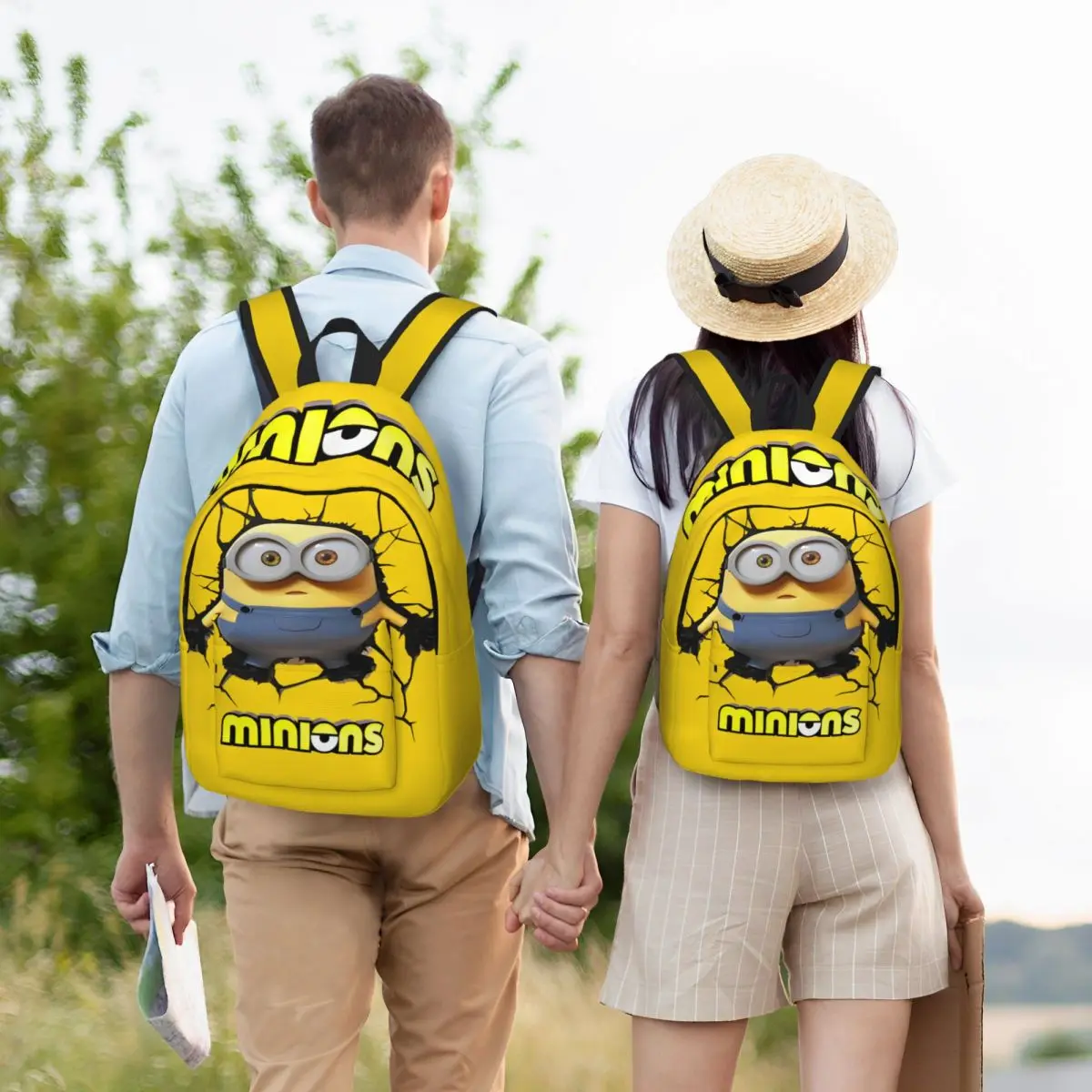 Bolsa de libros de gran capacidad para estudiantes de secundaria, bolsa de mano de película de comedia, regalo superior, viaje diario, Minions