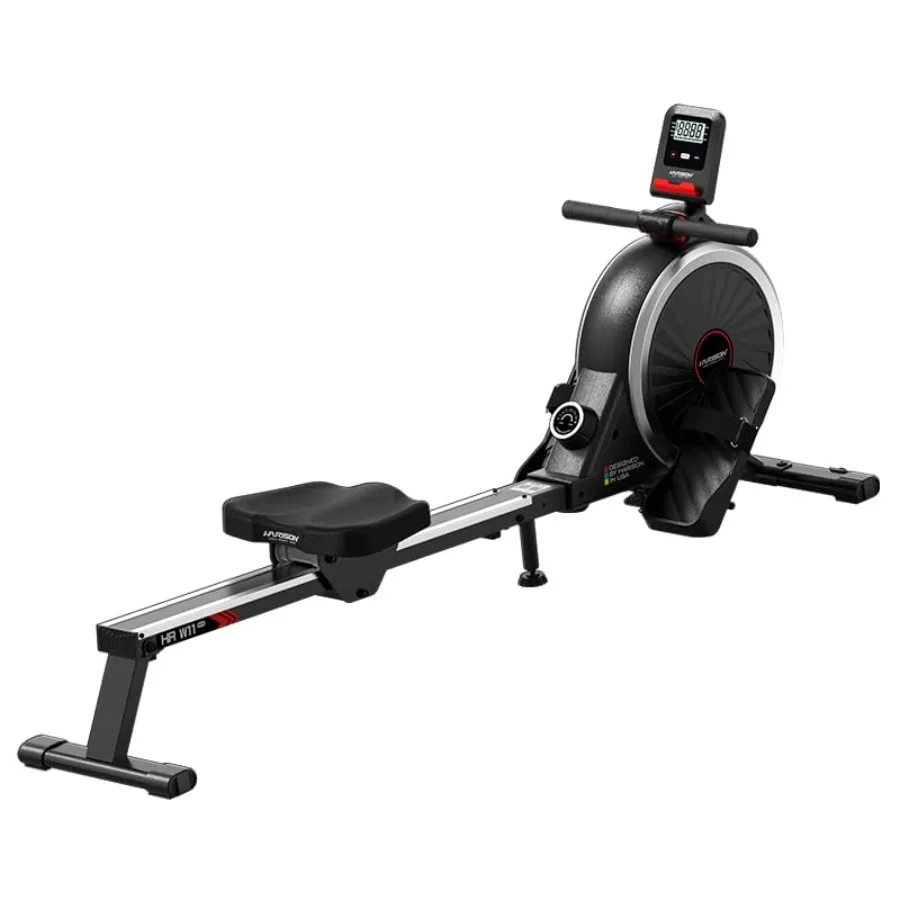 Magnetic Rowing Machine for Home Use, Steel Frame, Black, Smooth Quiet Operation