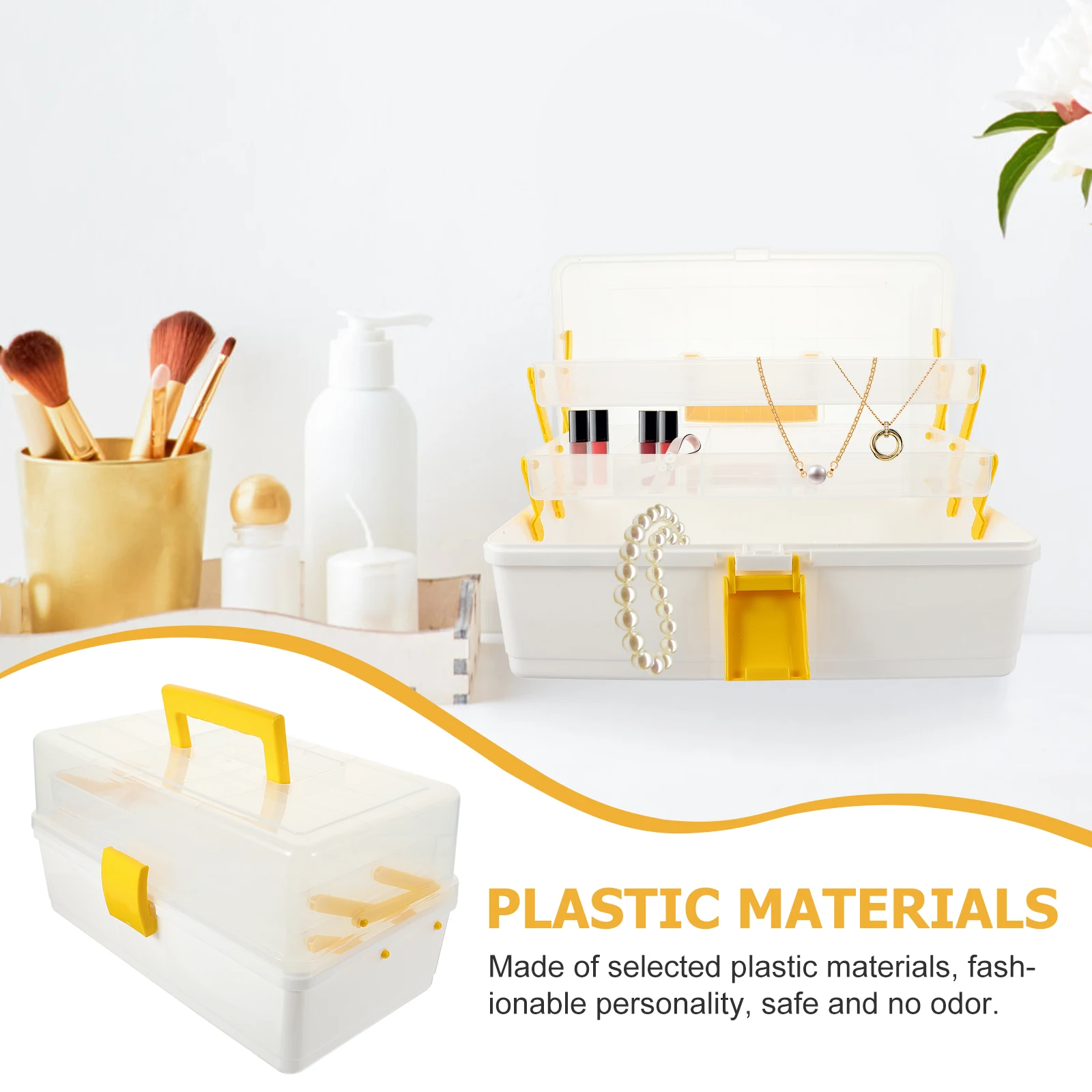 

Hair Accessories Storage Box Headdress Case Clear Lid Women Organizer Fashionable Plastic Material Multi Function