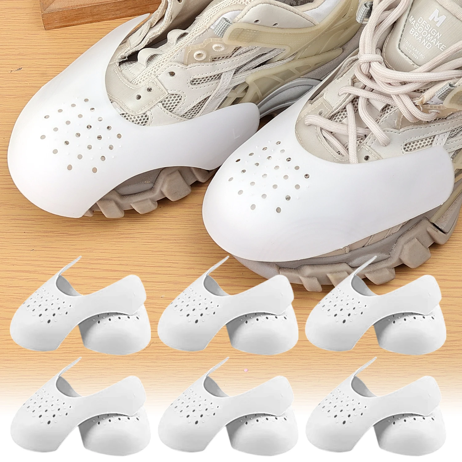 2/10Pcs Anti Crease Shoe Head Protector Women Men White Wrinkled Fold Shoe Support Daily Sport Shoes Breathable Crease Protector