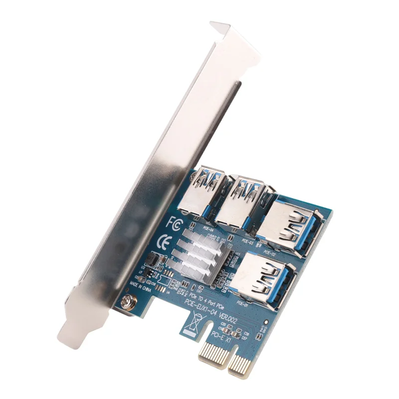 

Эффективный умножитель карт PCI Express PCIE 1–4 USB GPU X1 X16 PCI-E Riser Видеокарта для майнинга биткойнов Компьютер A