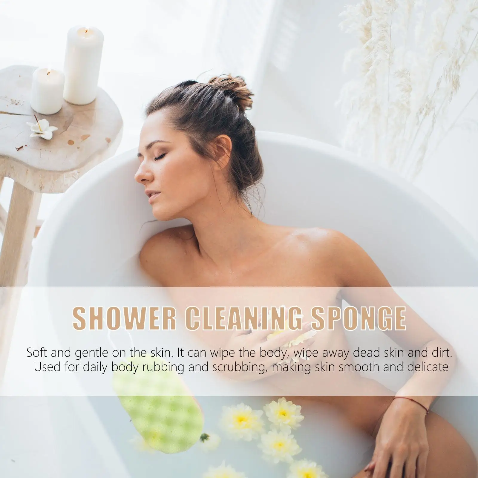 3 Pcs Three Layer Bath Sponge Random Color Cleaning Supplies Soap Portable Scrubber Body Adult