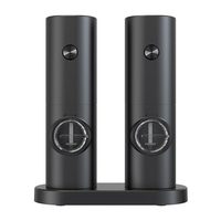 Electric Salt And Pepper Grinder Sets,With Base,Adjustable Coarseness Can Refillable Mill Battery Powered Automatic Pepper Mill