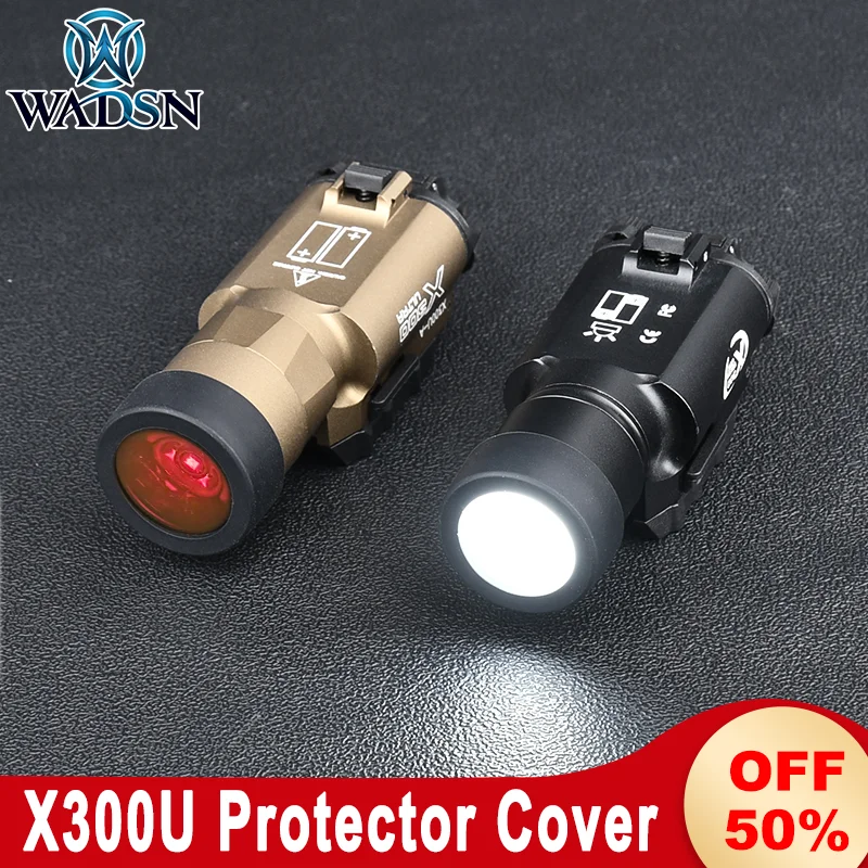 WADSN Tactical SF Metal X300 X300U Flashlight 600lumens White Light  26mm 28mm Flashlight Protector Cover Hunting Weapon Light