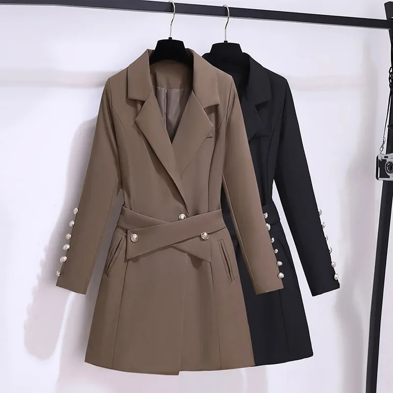 Good Quality2024 Spring New Short Trench Coat Suit Coat Design Sense Suit Cover Belly Thin Girl Dress